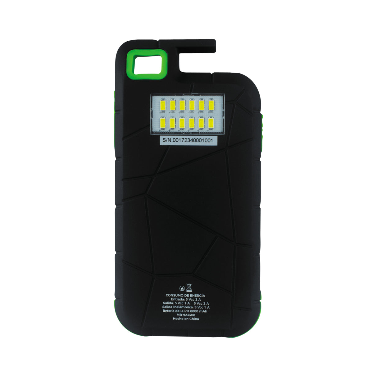 Mobifree MB-923408 batería externa Polímero de litio 8000 mAh Cargador inalámbrico Negro, Verde