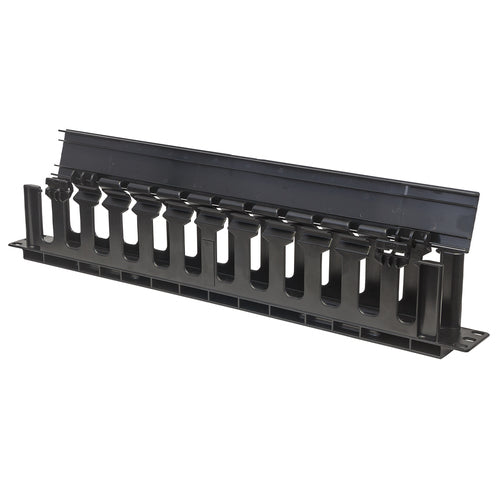 714679 - Intellinet Panneau de gestion des câbles 19", 1U, avec capot, noir Rack Panel de gestión de cables Negro Plástico 1U
