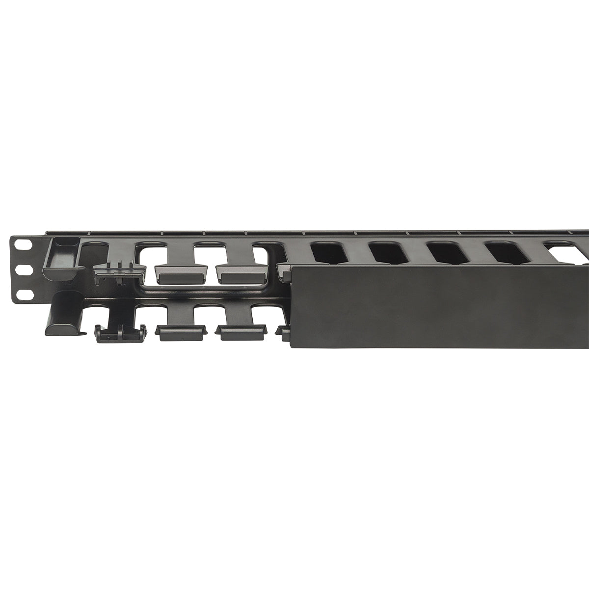 714679 - Intellinet Panneau de gestion des câbles 19", 1U, avec capot, noir Rack Panel de gestión de cables Negro Plástico 1U
