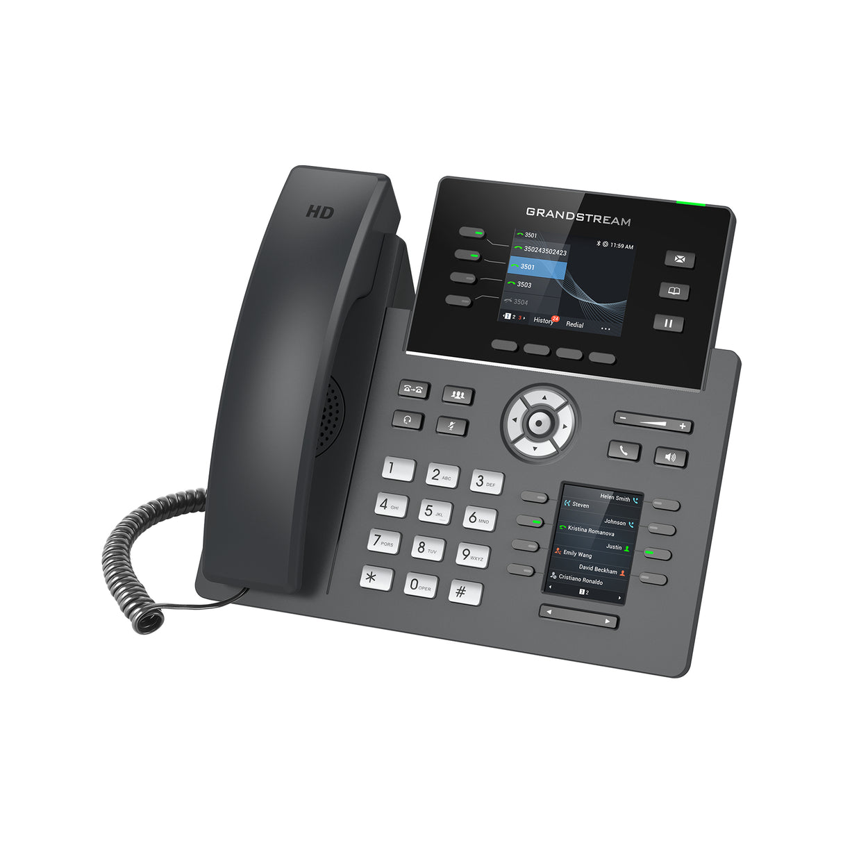 Grandstream Networks GRP2614 teléfono IP Negro 4 líneas TFT Wifi, Terminal con conexión por cable, En banda, Fuera de ba