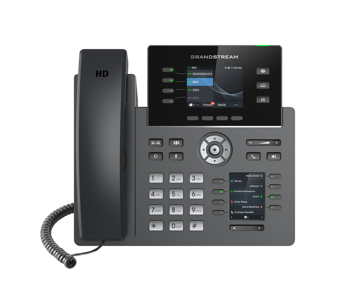 Grandstream Networks GRP2614 teléfono IP Negro 4 líneas TFT Wifi, Terminal con conexión por cable, En banda, Fuera de ba
