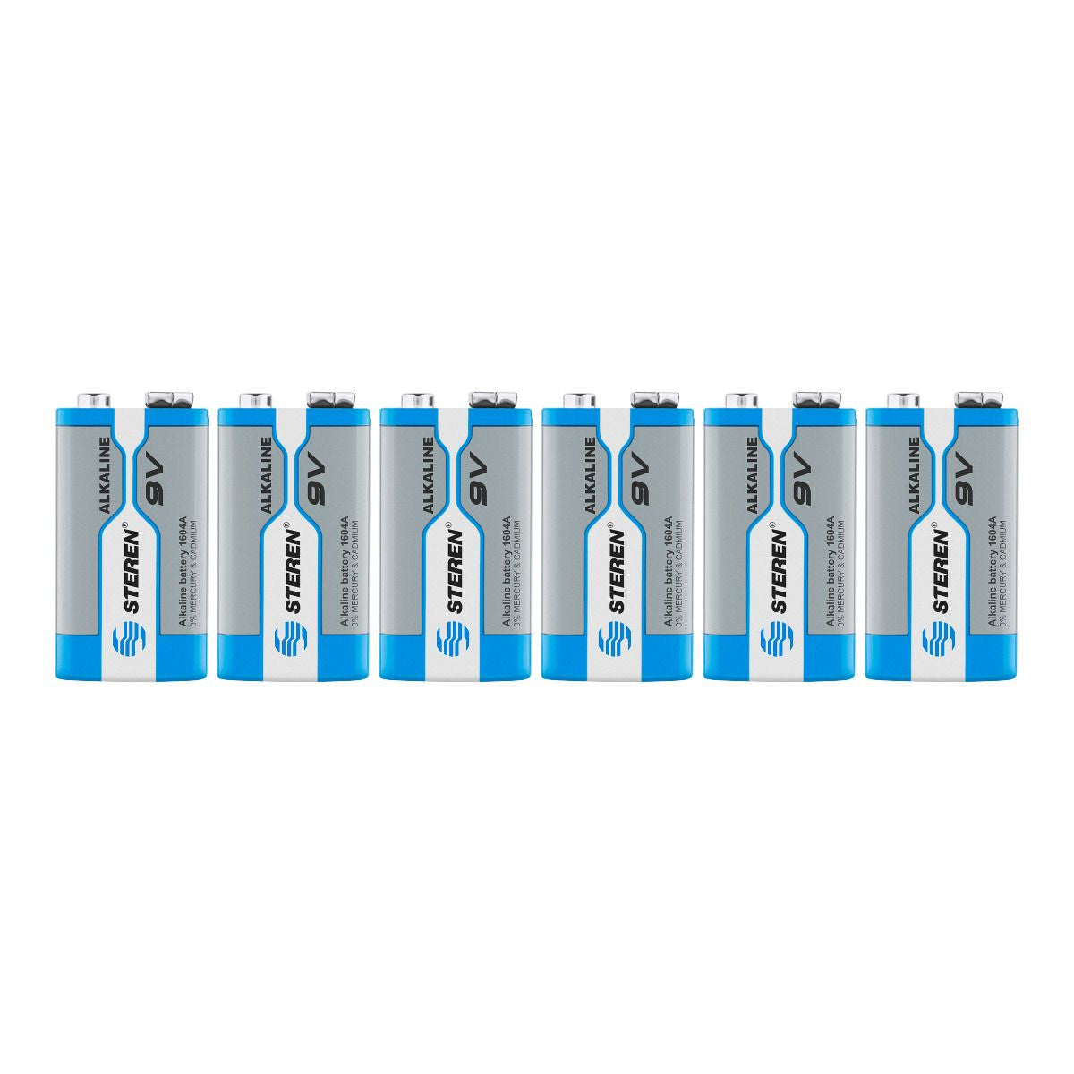 Steren BAT-9V/6 pila de uso doméstico Batería de un solo uso Alcalino, 6 pieza(s), 150 mAh, Cd (cadmio)