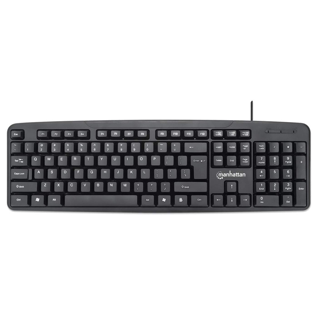 Manhattan Juego de teclado y mouse óptico, cableados Teclado Universal Alámbrico USB Interruptor de membrana