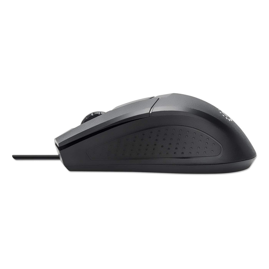 Manhattan Juego de teclado y mouse óptico, cableados Teclado Universal Alámbrico USB Interruptor de membrana