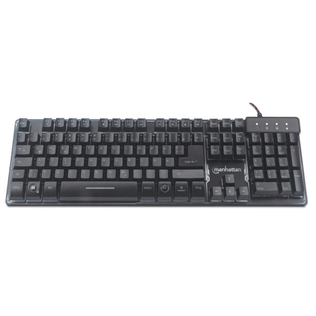 Manhattan Teclado gaming — Edición Base Metálica Teclado Juego Alámbrico USB QWERTY