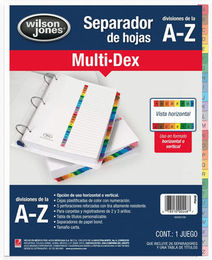 Separador Acco 448 Multidex Basic A-Z - P0448 FullOffice.com