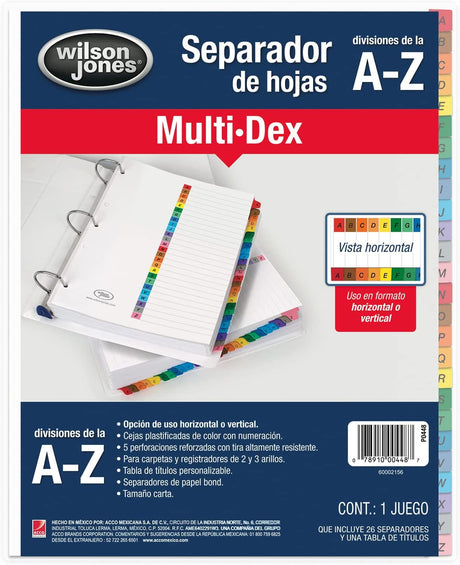 Separador Acco 448 Multidex Basic A-Z - P0448 FullOffice.com