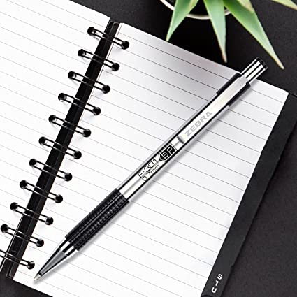 Bolígrafo Zebra F-301 Retráctil Metálico Color Negro C/12 Pzas - 7000 FullOffice.com