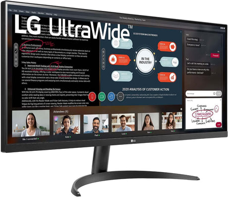 Monitor Ultrapanorámico LG LED 34", UltraWide Full HD, Ultra Wide, FreeSync, 75Hz, HDMI, Negro - 34WP500-B