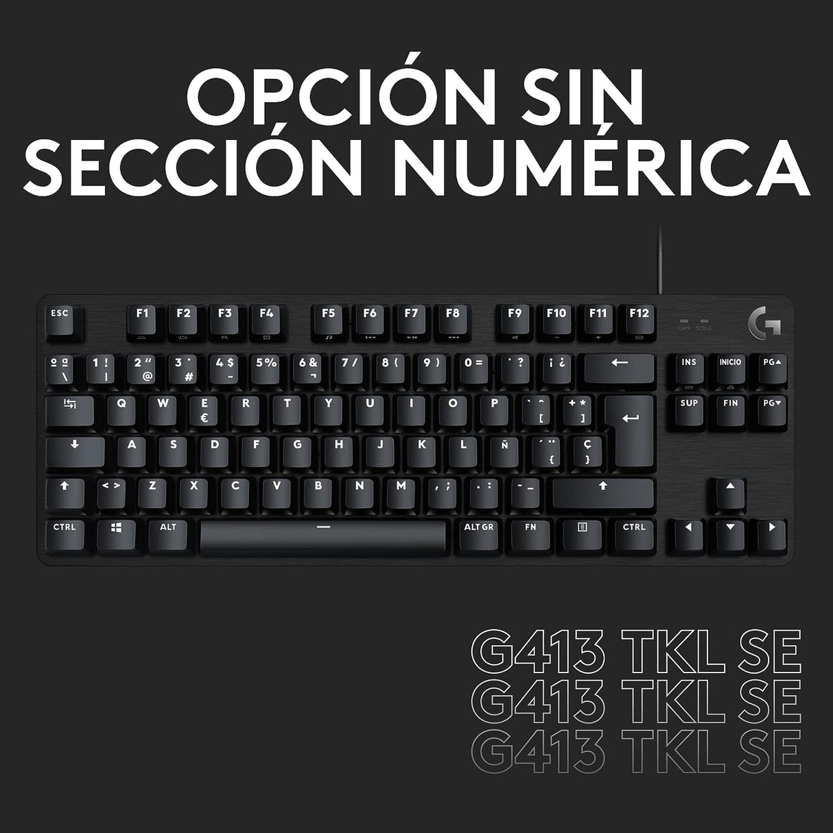 Teclado Gamer Logitech G413 SE, Gaming, Mecánico, Alámbrico, Negro - 920-010433