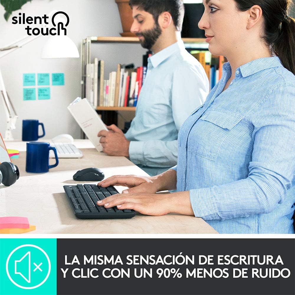Kit de Teclado y Mouse Logitech MK295 Silent, Inalámbrico, USB, Grafito - 920-009792 FullOffice.com