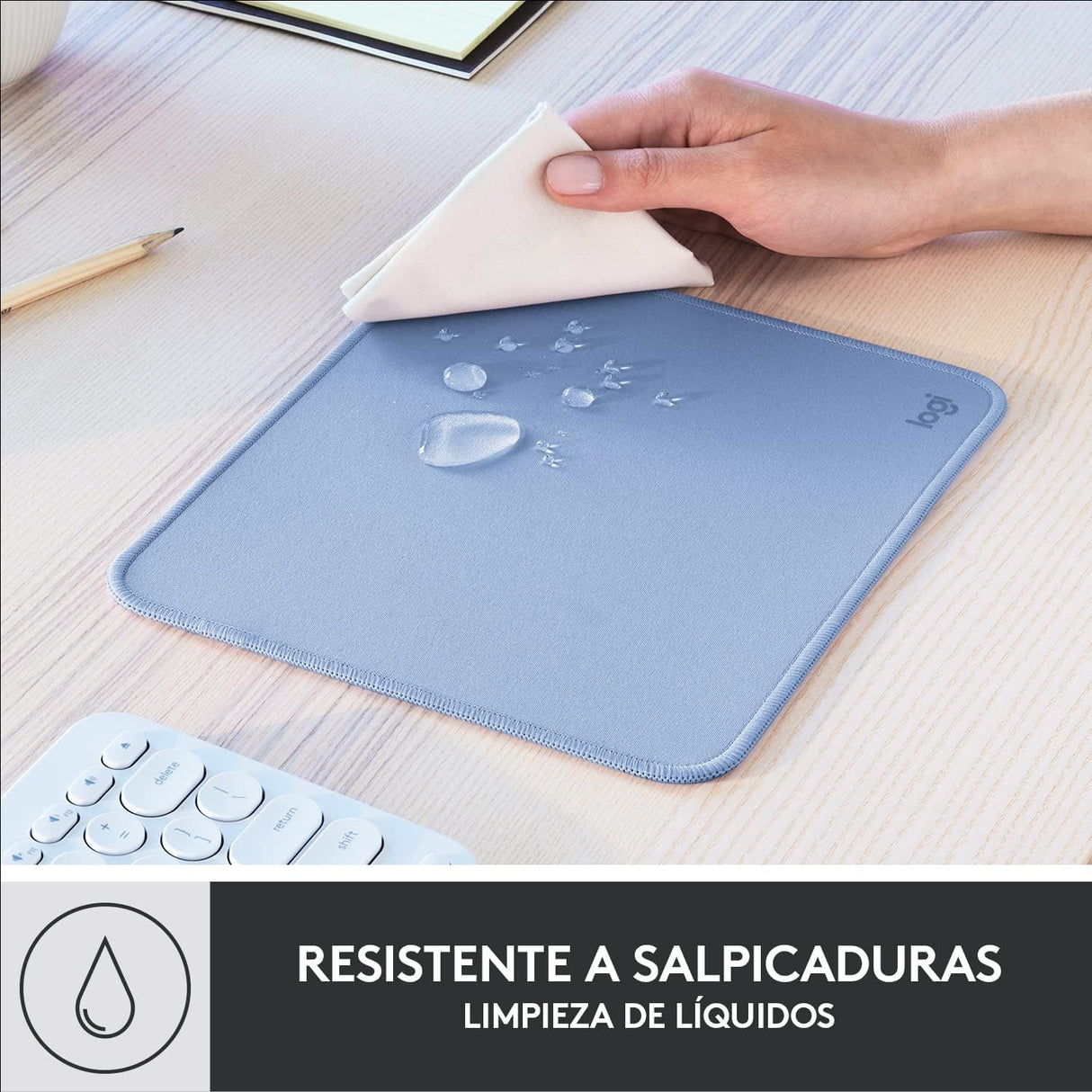 Mouse Pad Logitech Studio Series, Base Antideslizante, Gris Azulado - 956-000038 FullOffice.com