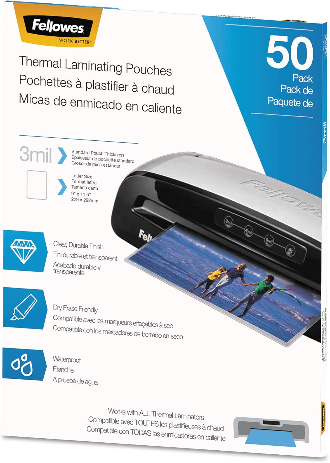 Cubierta Fellowes para Laminadora T/Carta 3 Micras C/50 piezas