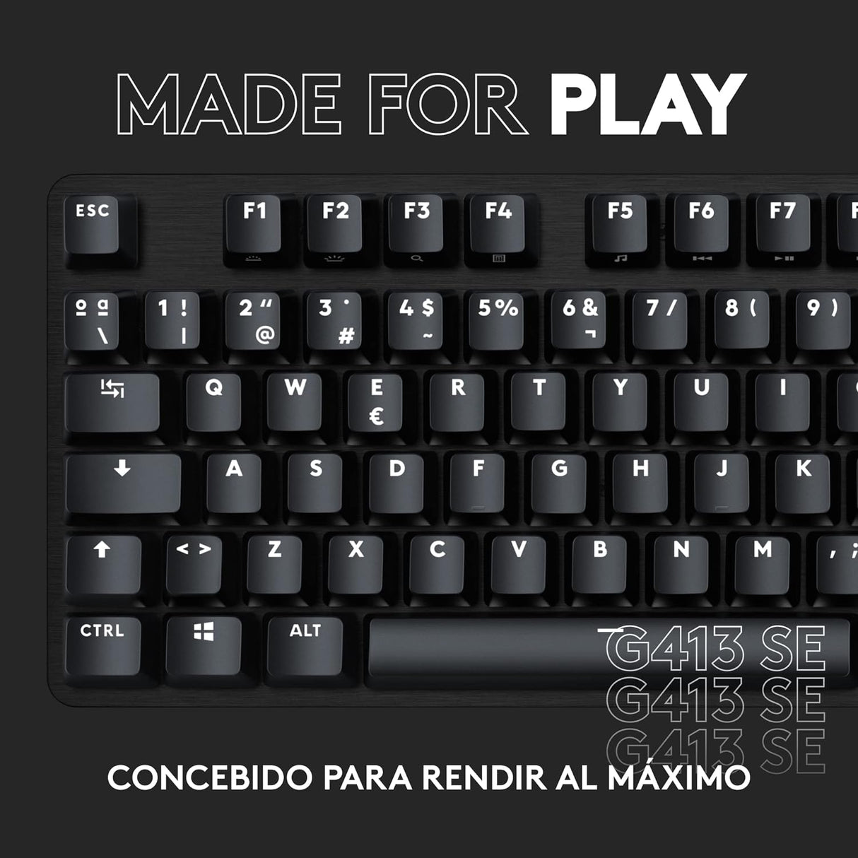 Teclado Gamer Logitech G413 SE, Gaming, Mecánico, Alámbrico, Negro - 920-010433