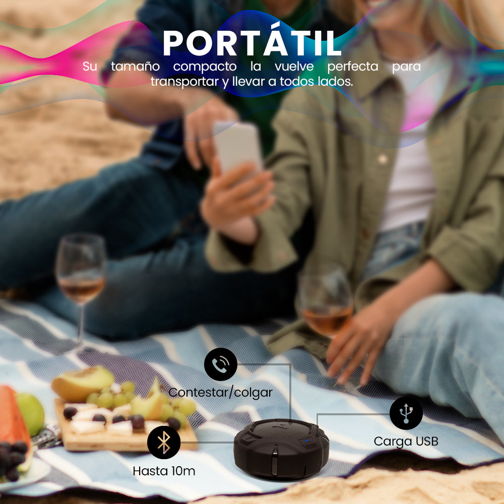 BOCINAS VORAGO POOL (RES. AGUA) BLUETOOTH IPX67 NEGRA BSP-400