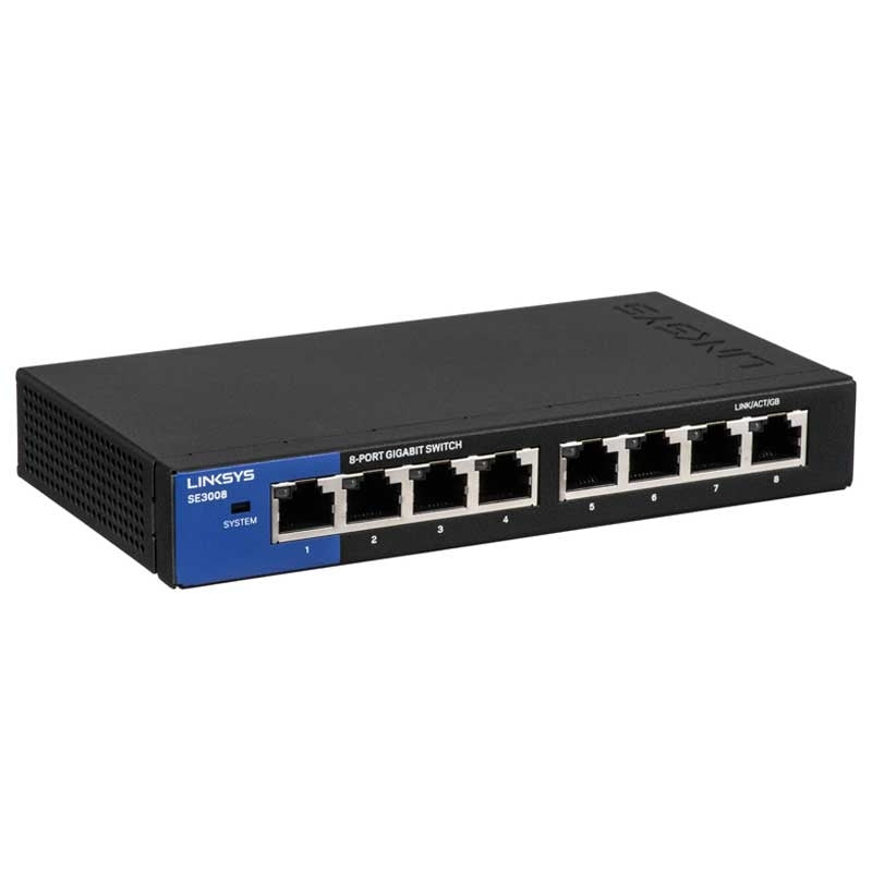 Switch Linksys de Escritorio 8 Puertos Gigabit Ethernet No Administrable, Carcasa Metálica