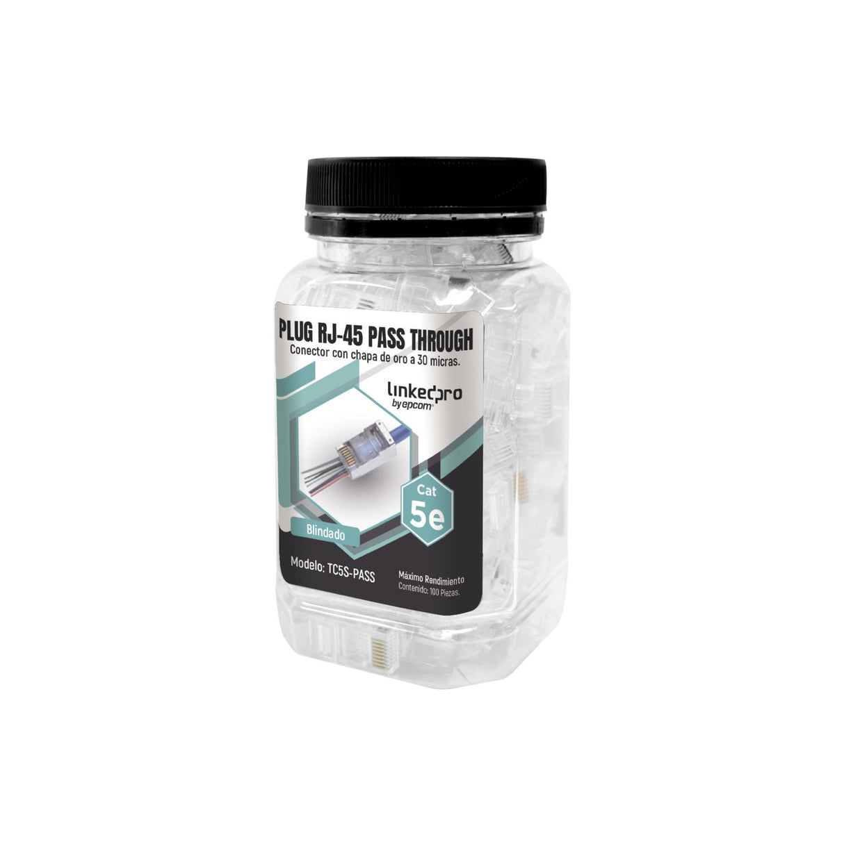 LinkedPRO TC5S-PASS conector RJ-45 Transparente