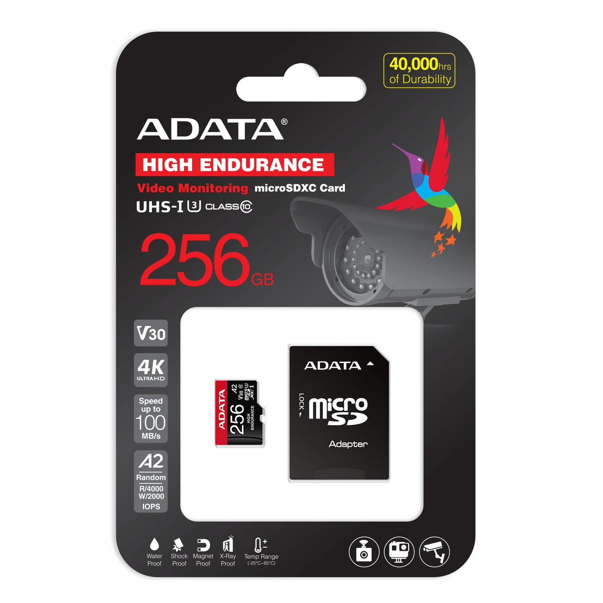 ADATA AUSDX256GUI3V30SHA2-RA1 Memoria Flash 256 GB MicroSDXC 100 MB/s 80 MB/s