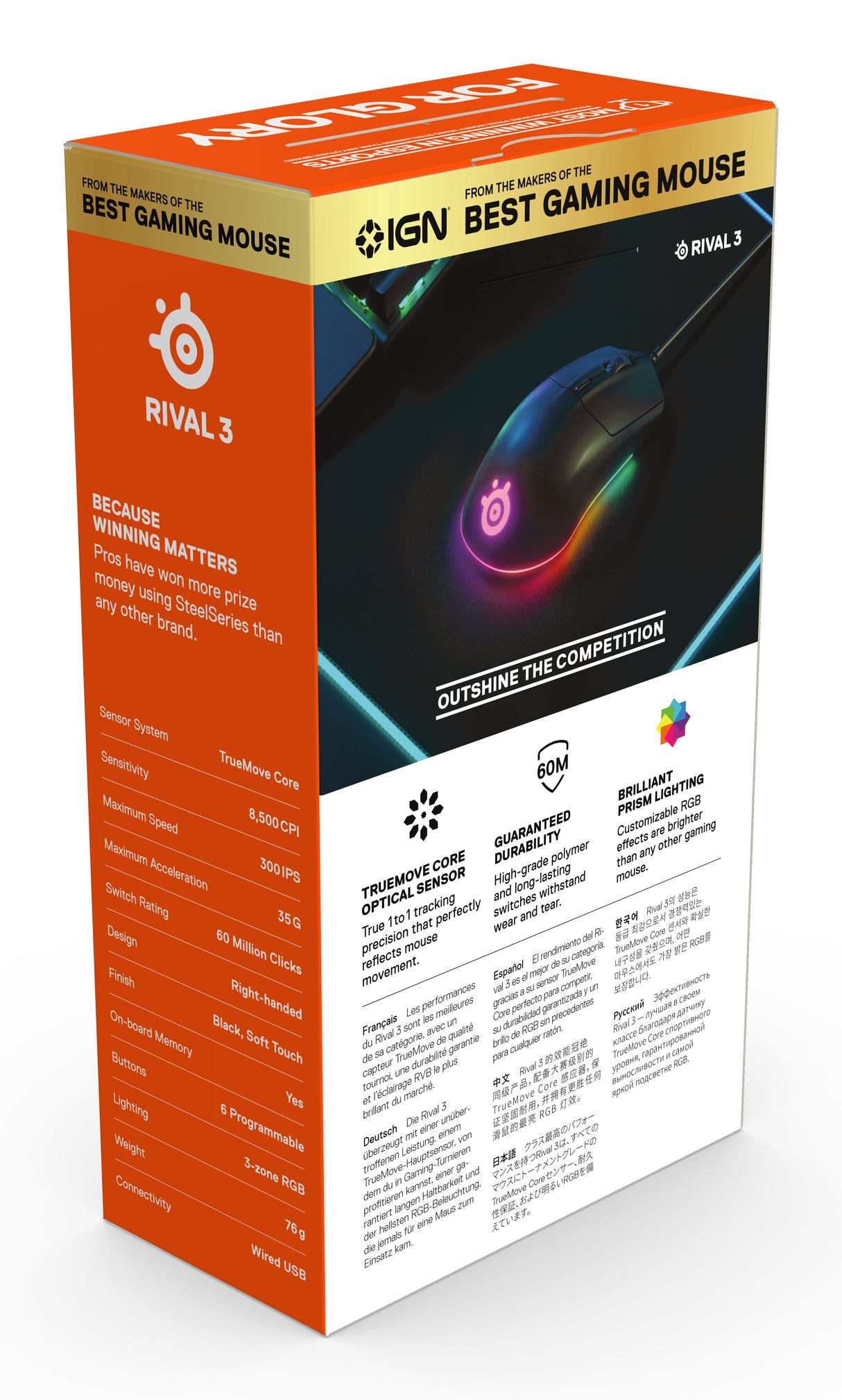 SteelSeries Mouse 62513, Producto Empresarial, Conexión USB, 16000 DPI