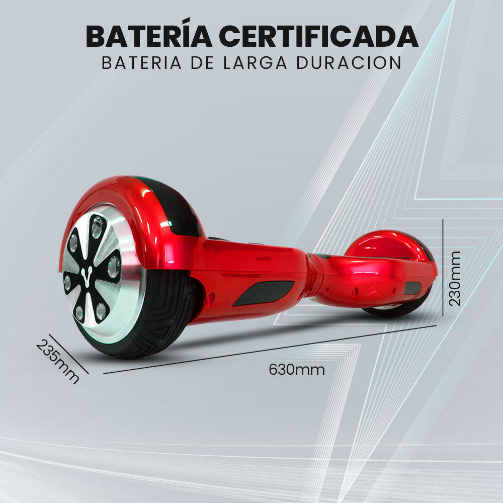 Vorago HB-200-RD scooter auto balanceado Tabla de dos ruedas autoequilibrada 12 kmh 4400 mAh Rojo