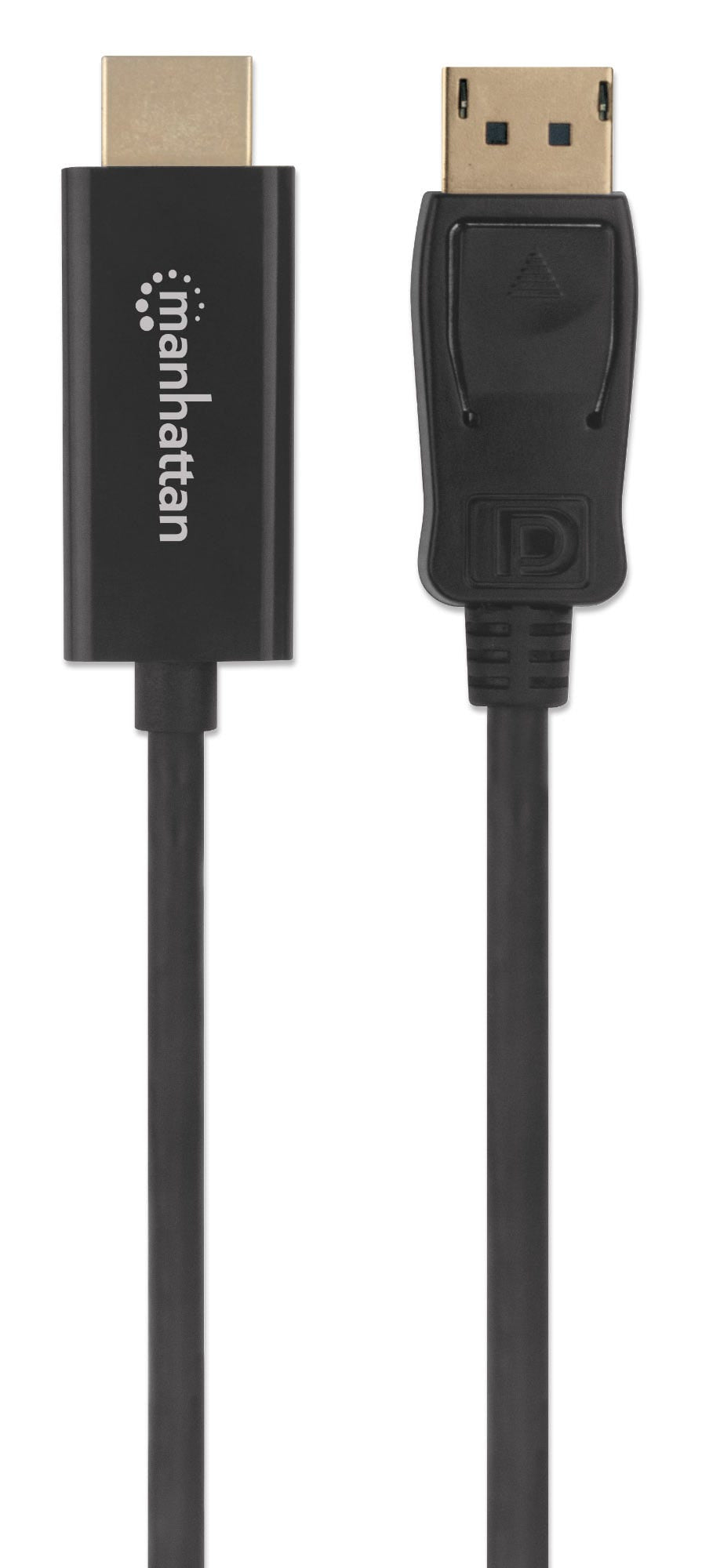 Manhattan Cable DisplayPort 1.1 a HDMI, 1080p@60 Hz, 1,8 m, macho a macho, DP con pestaña de bloqueo, negro, no bidireccional, garantía 3 años Cable Derecho Derecho Oro 1,8 m