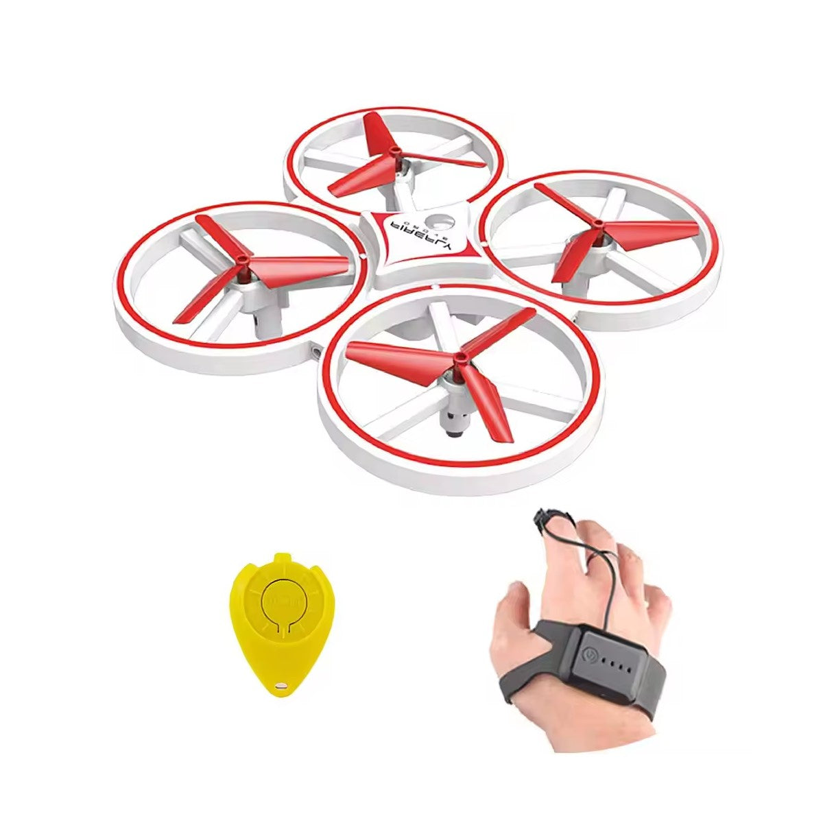 DRONE SENSOR DE MANO 7391 ROJO, 4 EJES, 720P HD, 100M ALCANCE