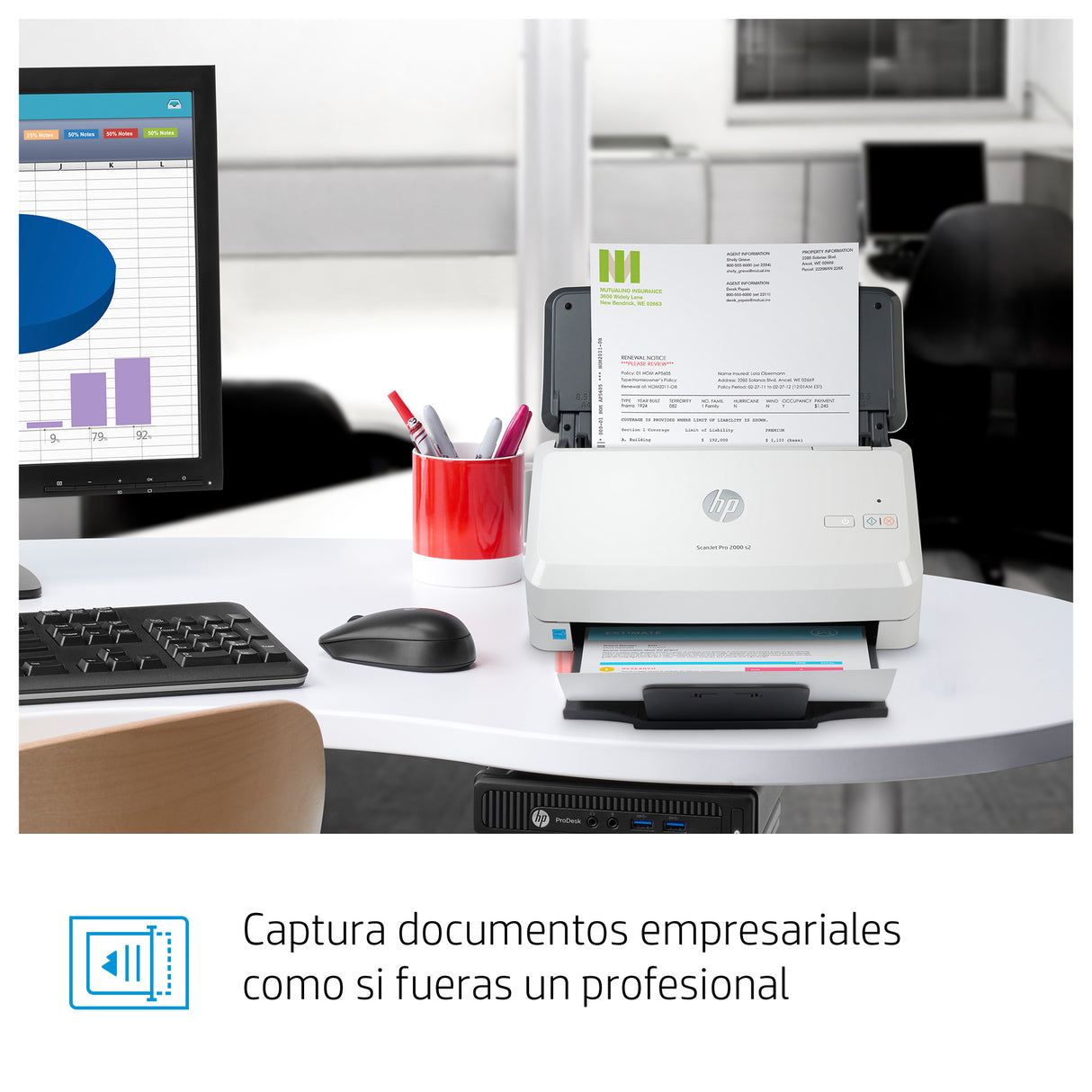 HP ScanJet Pro 2000 s2 Escáner 600 x 600 DPI Si Si 256