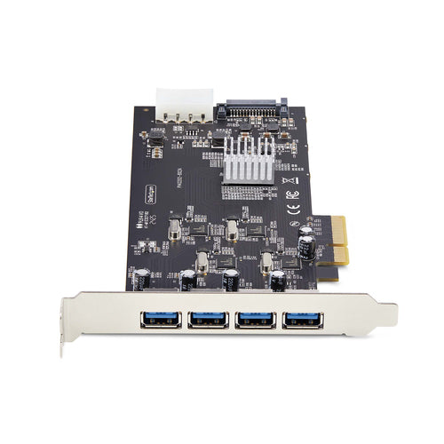 StarTech.com Tarjeta PCI Express de 4 Puertos USB-A - Tarjeta PCIe USB 3.2 de 5Gbps - 4 Controladores USB Independientes