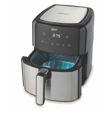 Oster CKSTAF47DDF-013 Sencillo 4.7 L Freidora de aire caliente Negro, Gris, 204 °C, 60 min