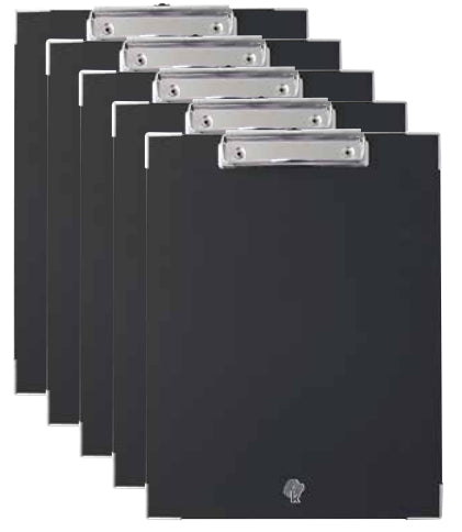 Techmakro KITTB5NG portapapeles Carta Cloruro de polivinilo (PVC), Caja de cartón Negro, 240 mm, 330 mm