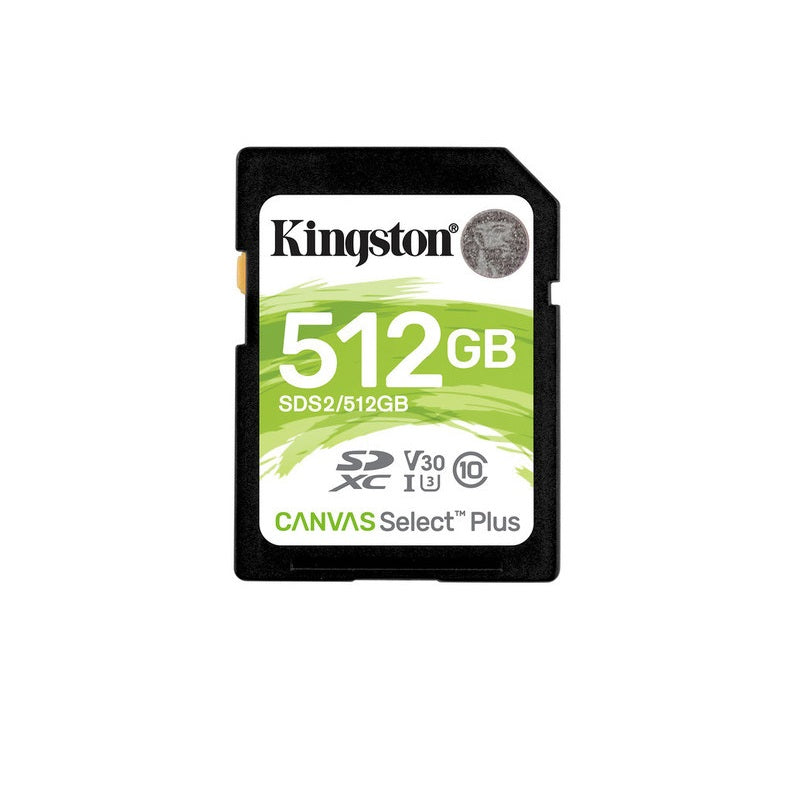 Tarjeta de Memoria Kingston Canvas Select 512GB SDXC UHS-I V30, 100R CL10