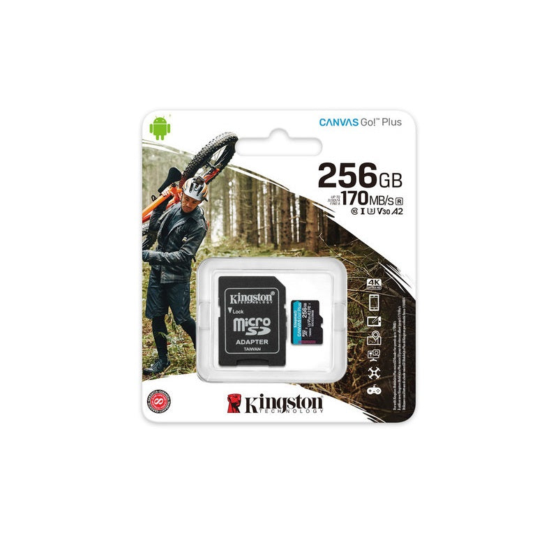 Tarjeta Micro SDXC Kingston Canvas Go Plus 256GB 170R A2 U3 V30