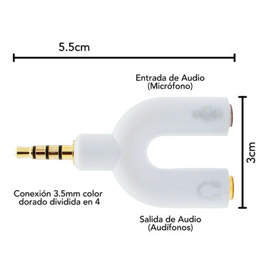BRobotix 181802 cambiador de género para cable 3.5mm 2x 3.5mm Blanco
