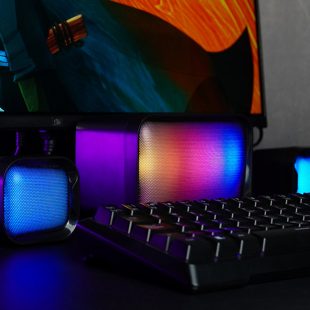 BOCINAS START THE GAME SPK-255 2.1 USB/3.5MM 3W*2 + 10W SUBWOOFER RGB