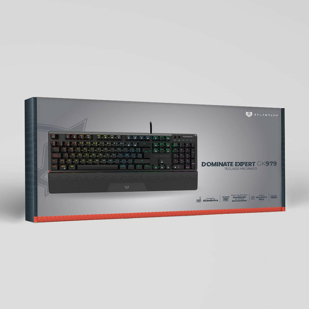 Balam Rush BR-936781 teclado Juego USB Negro, Tamaño completo (100%), Alámbrico, Interruptor mecánico