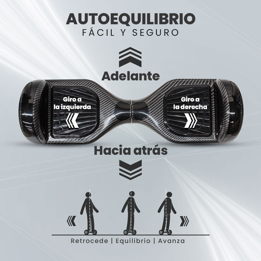 Vorago HB-200 scooter auto balanceado Tabla de dos ruedas autoequilibrada 12 kmh 4400 mAh Negro