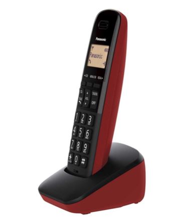 Teléfono Inalámbrico Panasonic LCD 1.4" Rojo, Agenda 50 Contactos, Identificador de Llamadas
