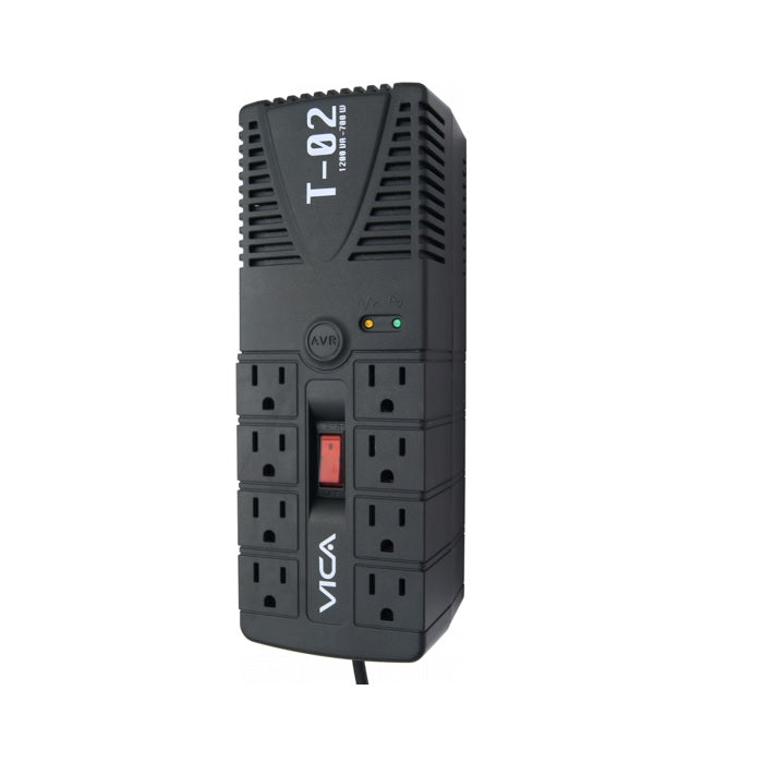 Regulador Electrónico VICA 1200VA/700W 8 Tomas NEMA 5-15R/RJ11