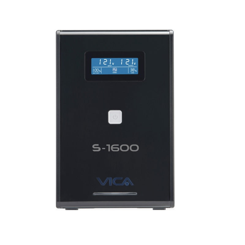 UPS VICA 1600VA/900W 10 Tomas Reguladas RJ11-RJ45 Pantalla LCD