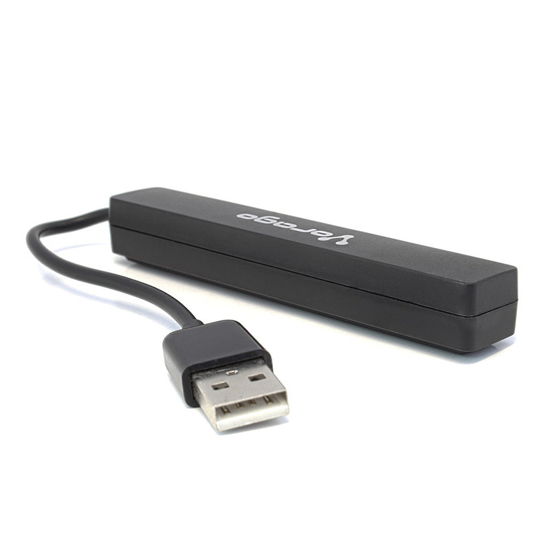 HUB USB VORAGO EXTENSOR 4 PUERTOS 2.0 HEMBRA SLIM NEGRO HU-100, 480Mbps, COMPACTO, PORTÁTIL
