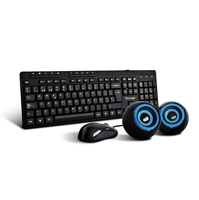 Kit Teclado Mecánico RGB / Mouse Óptico 10000 DPI / Bocinas 2.1 VORAGO KMS-104