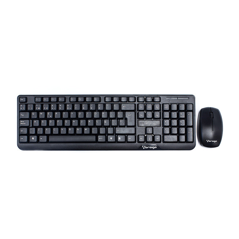 KIT TECLADO Y MOUSE VORAGO KM-302 INALÁMBRICO NEGRO, 2.4GHz, 10M ALCANCE, COMPATIBLE WINDOWS/MAC