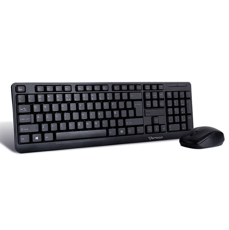 KIT TECLADO Y MOUSE VORAGO KM-302 INALÁMBRICO NEGRO, 2.4GHz, 10M ALCANCE, COMPATIBLE WINDOWS/MAC