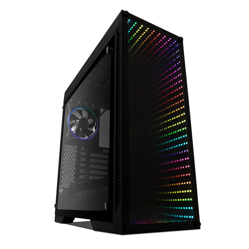 Gabinete Game Factor ATX Micro ATX Cristal Templado RGB 4 Ventiladores 150mm