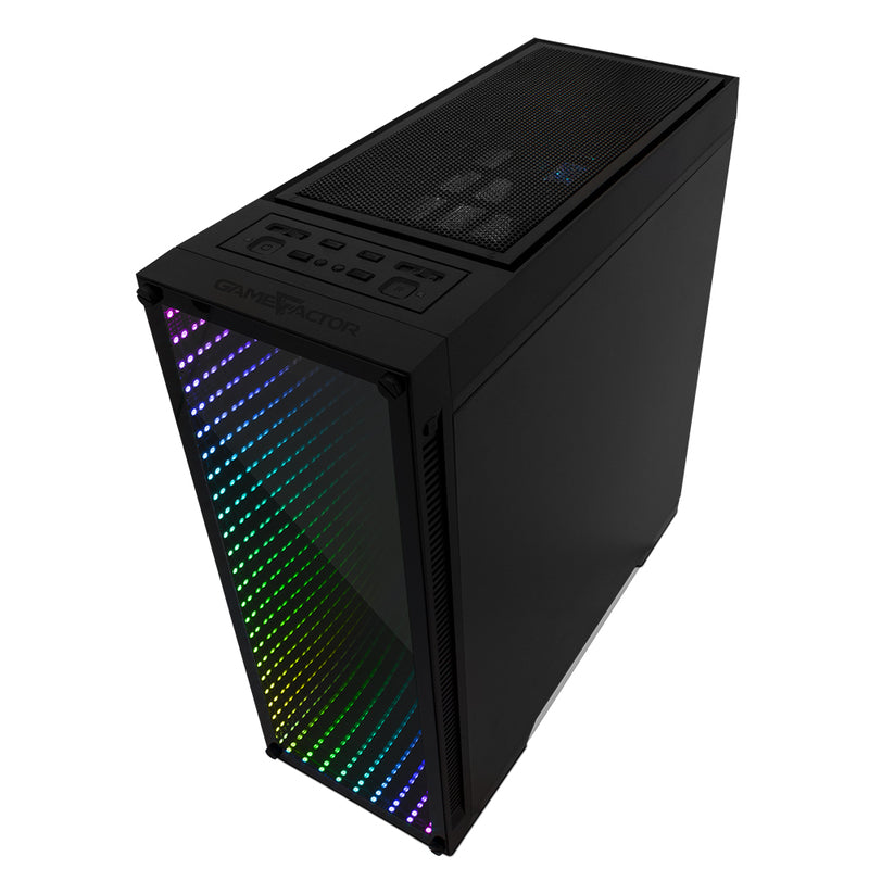 Gabinete Game Factor ATX Micro ATX Cristal Templado RGB 4 Ventiladores 150mm