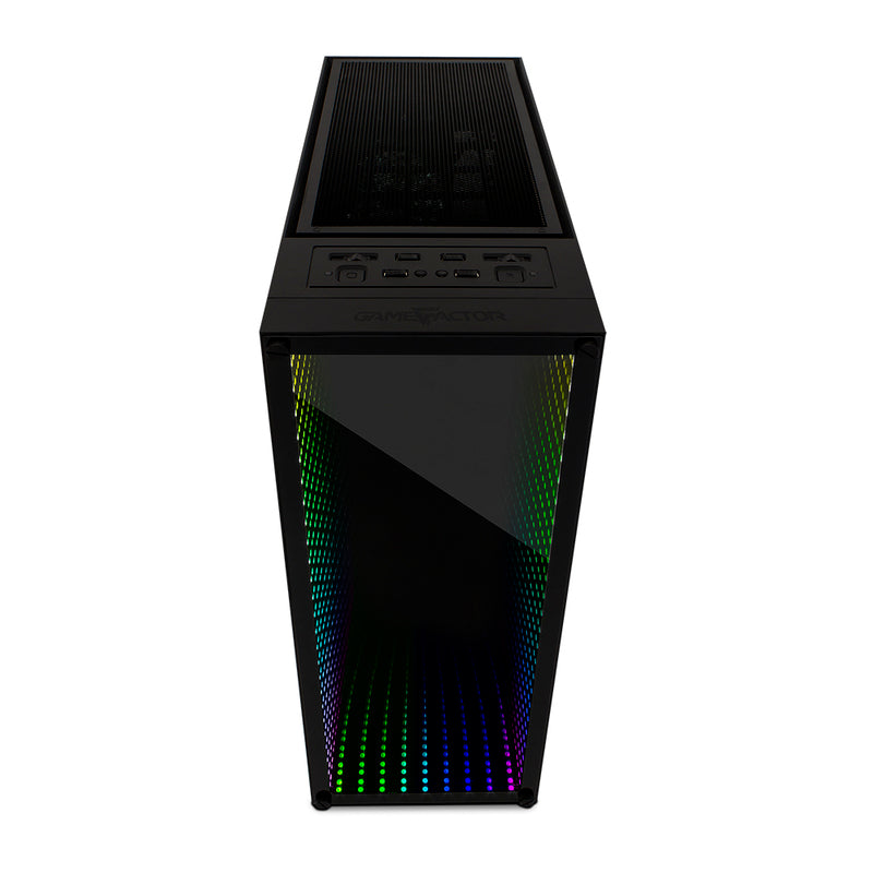 Gabinete Game Factor ATX Micro ATX Cristal Templado RGB 4 Ventiladores 150mm