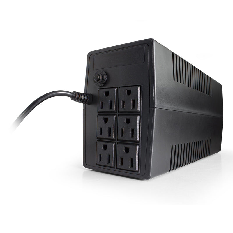 NOBREAK VORAGO 800 VA 480W 6 CONTACTOS CON RESPALDO NEGRO UPS-301