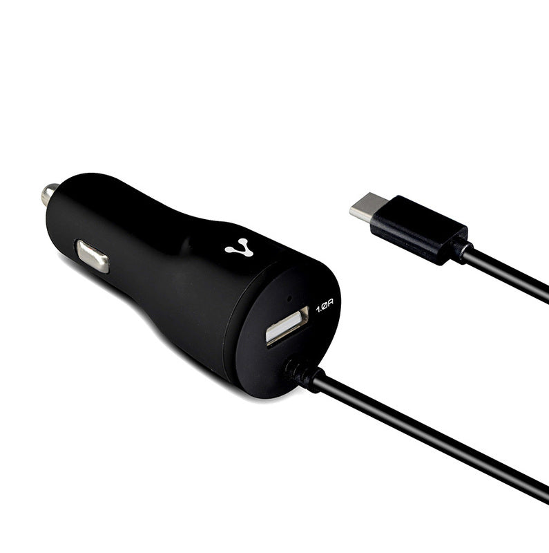 Cargador para Auto Vorago 1xUSB 2.0, Cable Micro USB 2.4A Negro