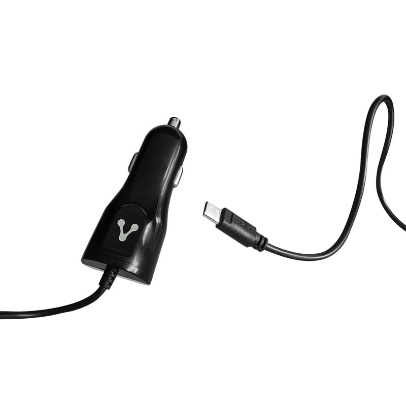 Cargador para Auto Vorago 1xUSB 2.0, Cable Micro USB 2.4A Negro