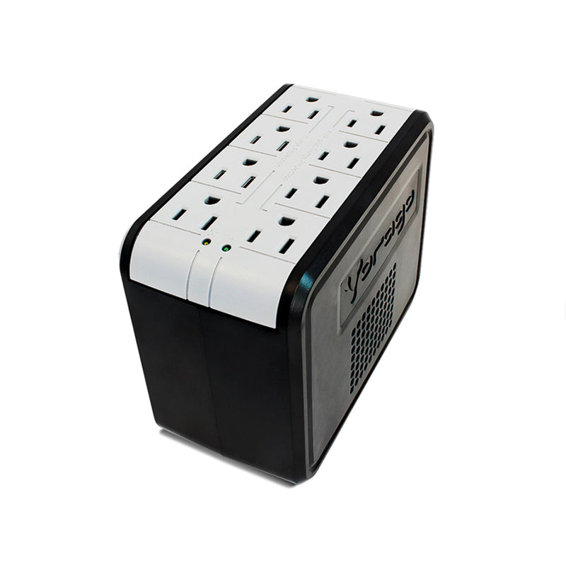 Regulador VORAGO 1400VA 8 Contactos AVR-200 Negro/Blanco con Supresor de Picos